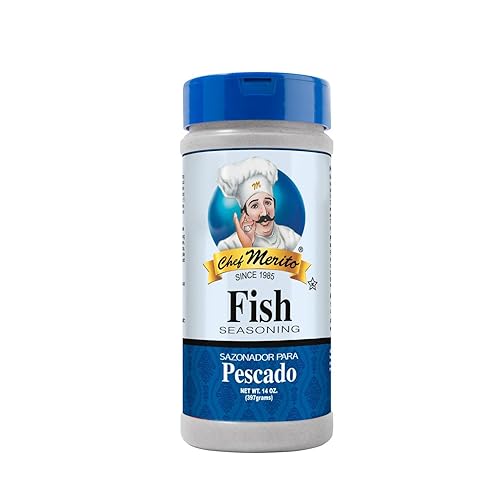 Chef Merito  Condimento de pescado  14 onzas  Paquete de uno  Botella grande  Ideal para freír, asar a la parrilla y hornear al horno