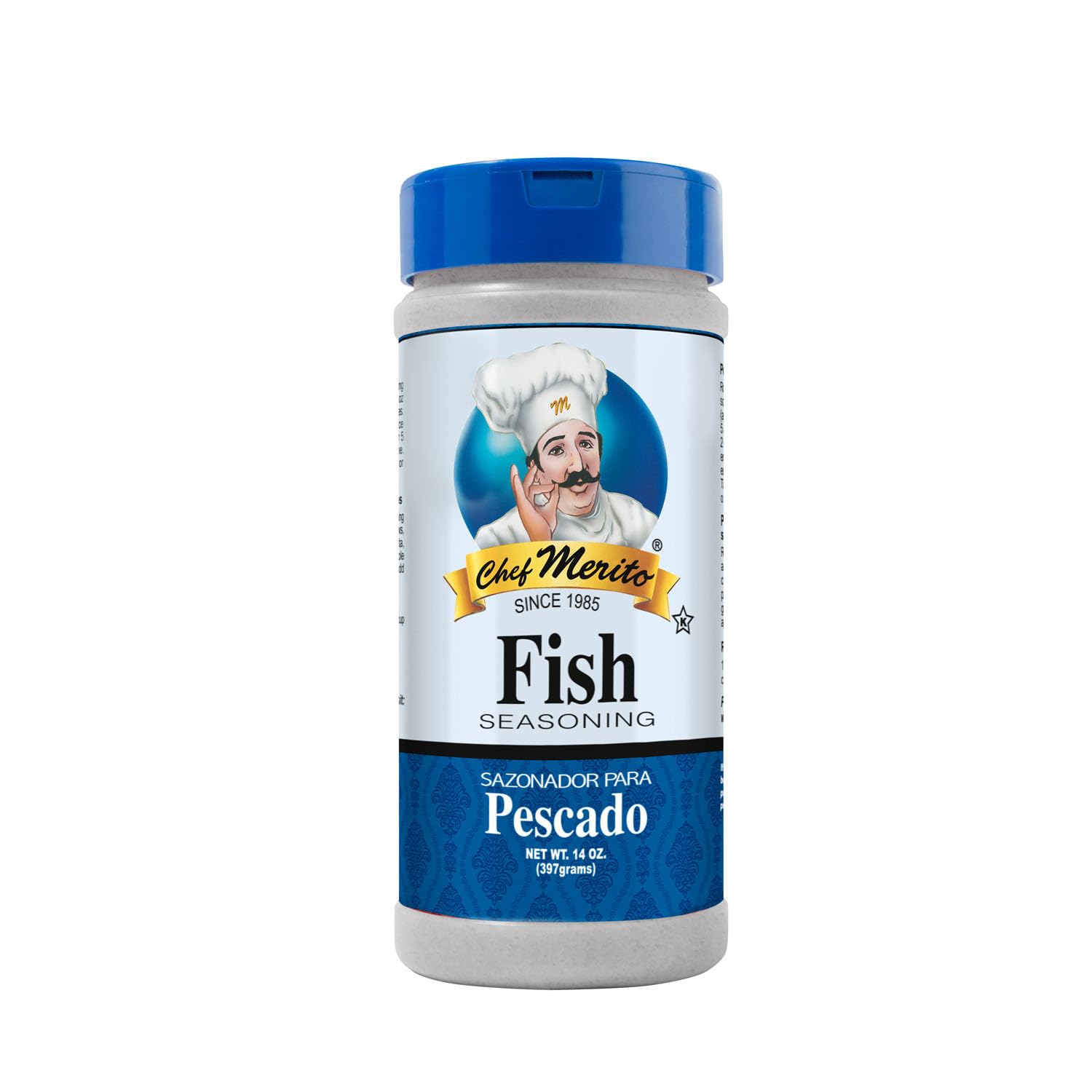 Chef MeritoFish Seasoning | 14 Ounces | Pack of One | Large Bottle | Great for Frying, Grilling and Oven Baking |