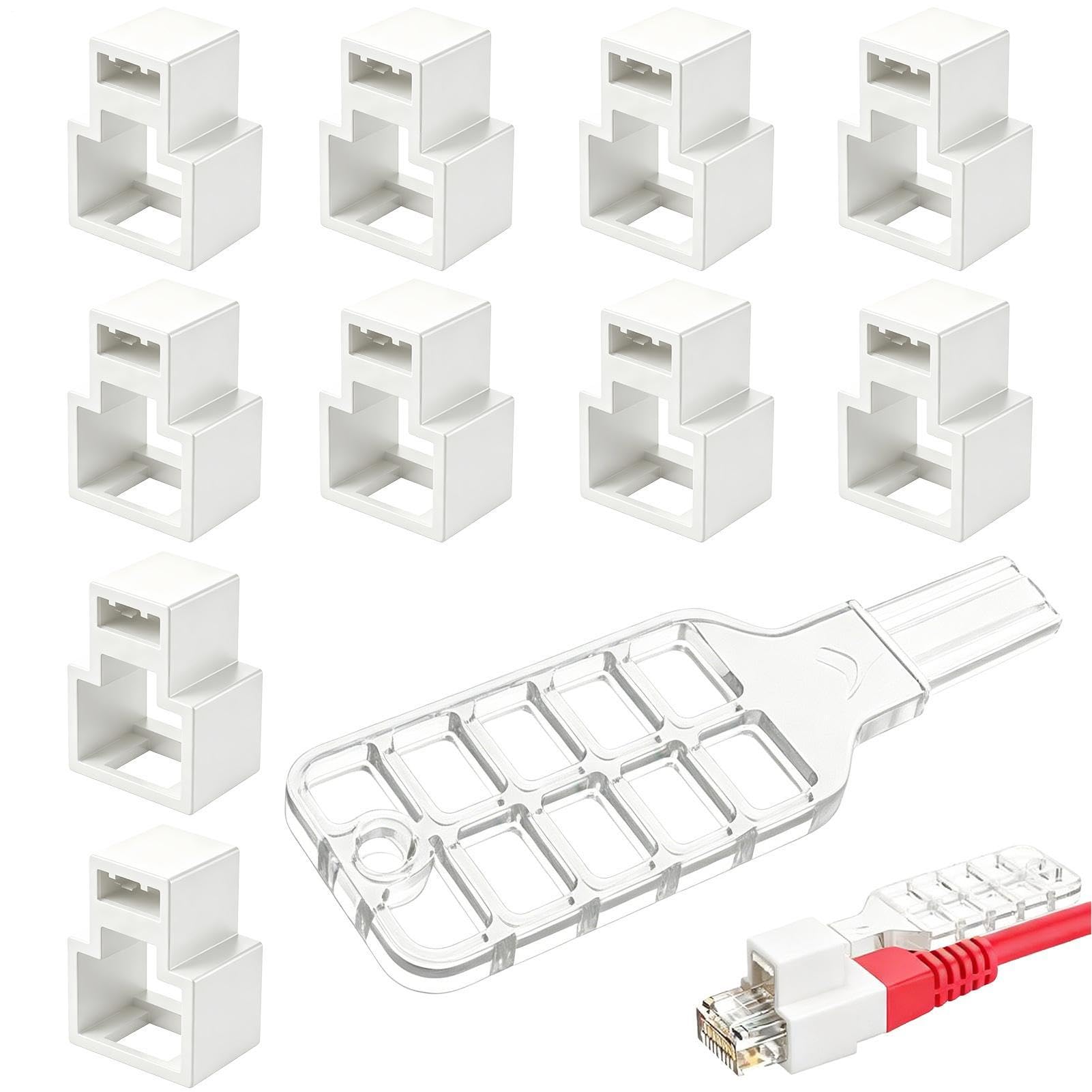 Bloqueo de puerto Ethernet RJ45 anticaídas y protector de polvo para laboratorio 8