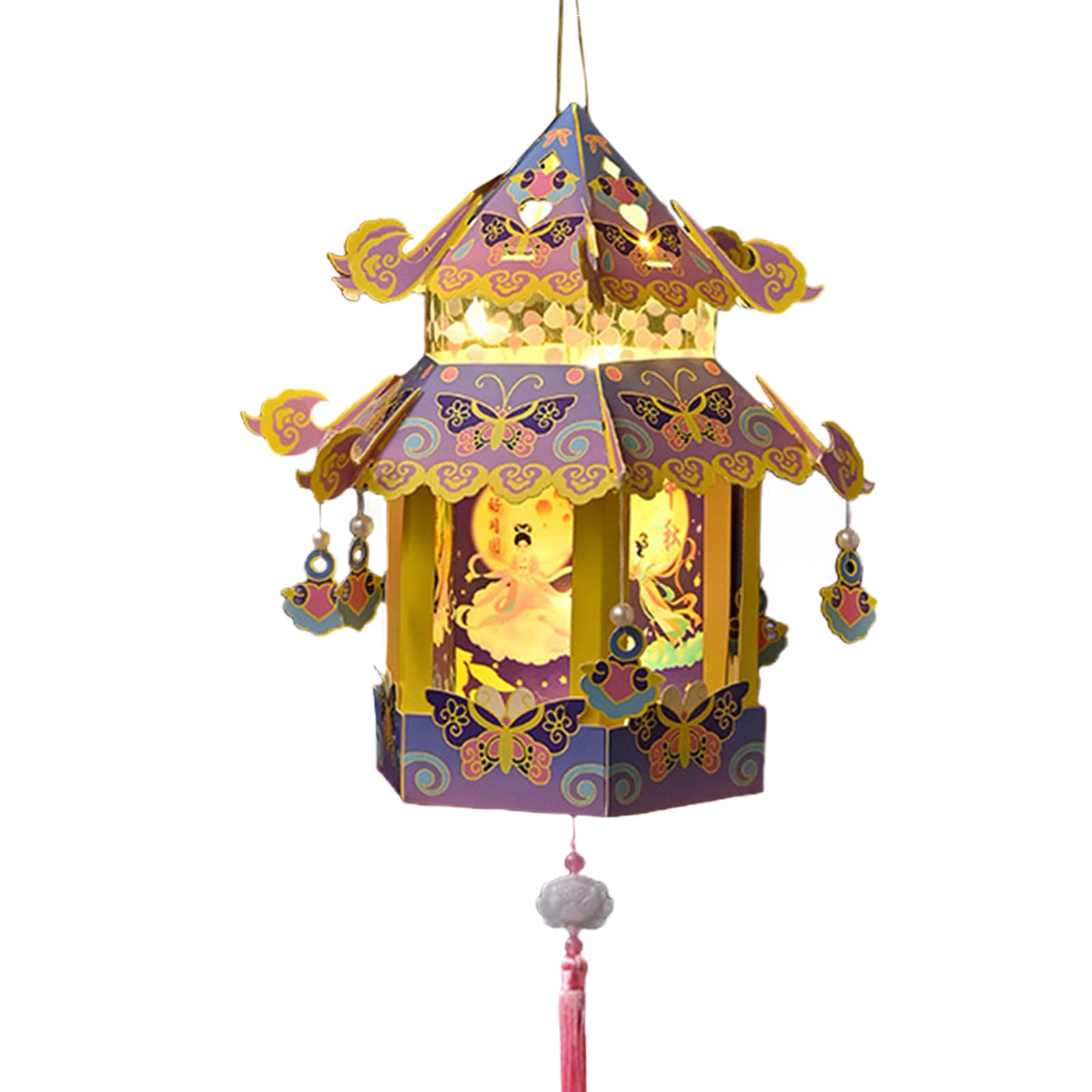 Distinctive Autumn Handmade Light Chinese Autumn Festival Handmade Light Set Multiple Color Hanging Charm