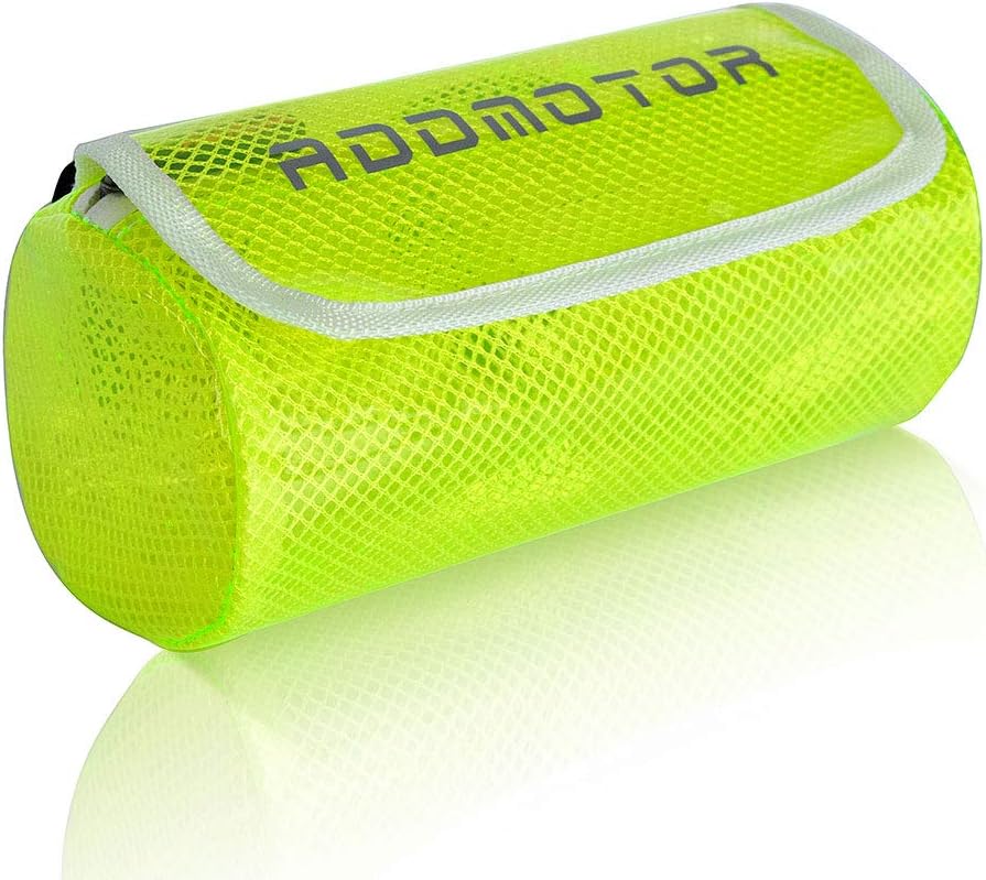 ADDMOTOR Reflective and Fluorescent Bike Bag, Waterproof Translucent Storage Cylindrical Pack, Front Frame Storage Bag with Velcro, Baffle and Zipper Protection for Cycling (Yellow)
