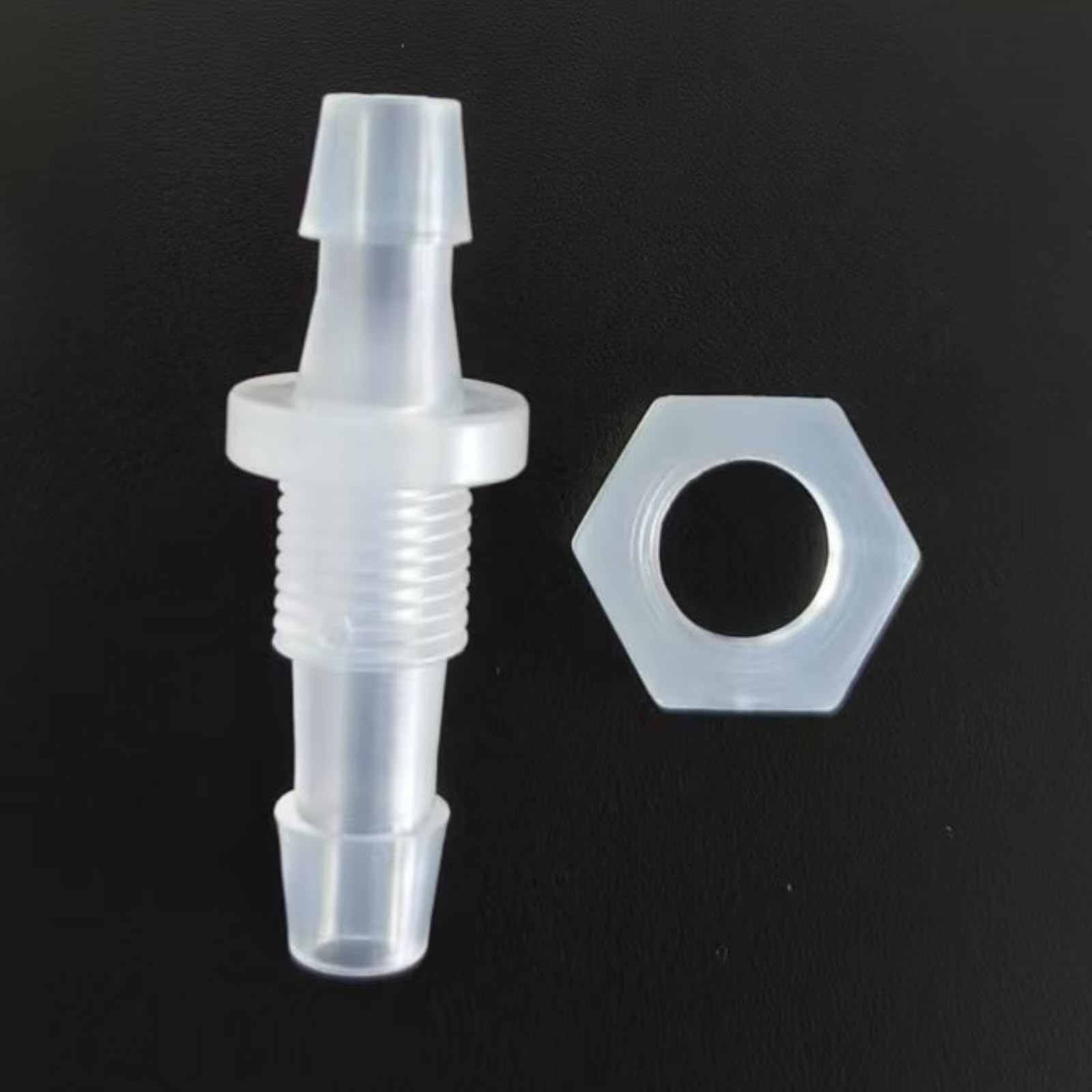 Bulkhead Reusable Reusableplastic Hose Barb Fittings - 50 Sets of Durable Food-Grade Connectors(1/4inch-M10 Male Thread)
