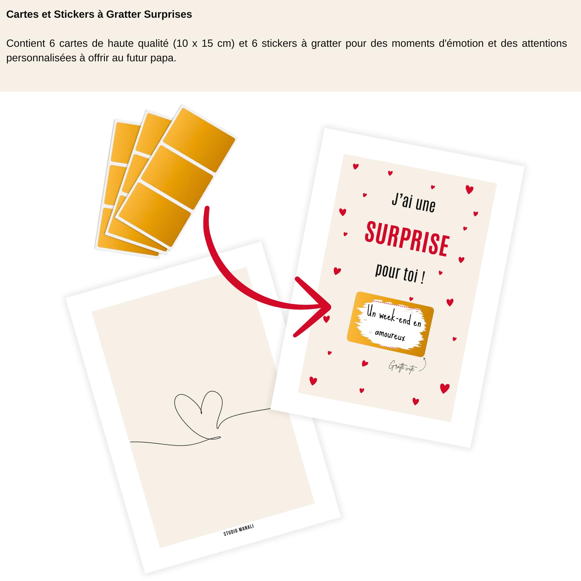 Kit de Survie pour Futur Papa - Boîte à Papa Cadeau de Naissance - Pochon en Coton Bio avec Cartes à Gratter & Bons Joker - Idéal pour Baby Shower, Annonce de Grossesse, Gender Reveal