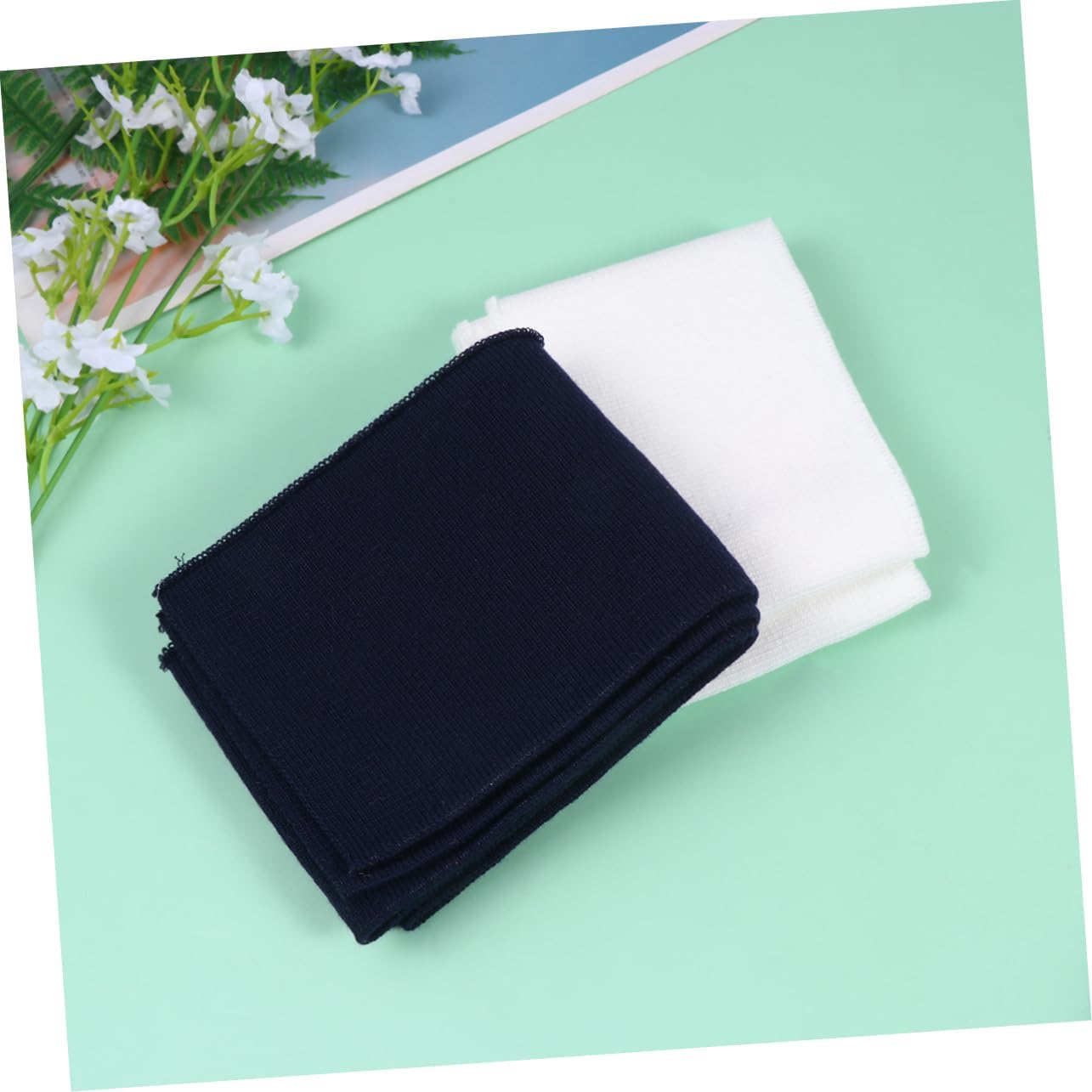 jojofuny 6pcs Knitted Elastic Fabric Cuffs for Clothing Accessories Versatile Beige White Jeans Dark Colors for Sleeves Waistbands and Collars