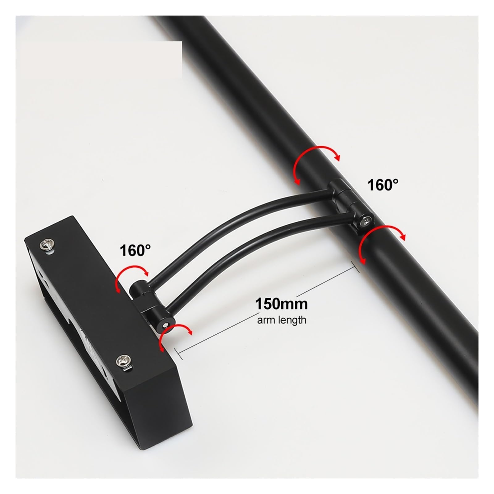 Led Eitelkeit Spiegel Lichter 8W 12W Badezimmer Wand Montiert Lampe Wasserdicht for Make-Up Eitelkeit Tisch Vollständige Abdeckung(Black,WARM_12W 50CM)