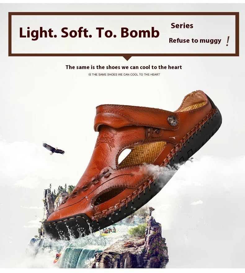 Men's Design Casual Dual-Purpose Sandals Slippers, Non-Slip Beach Shoes for Summer Outdoor Closed Toe Sandals4