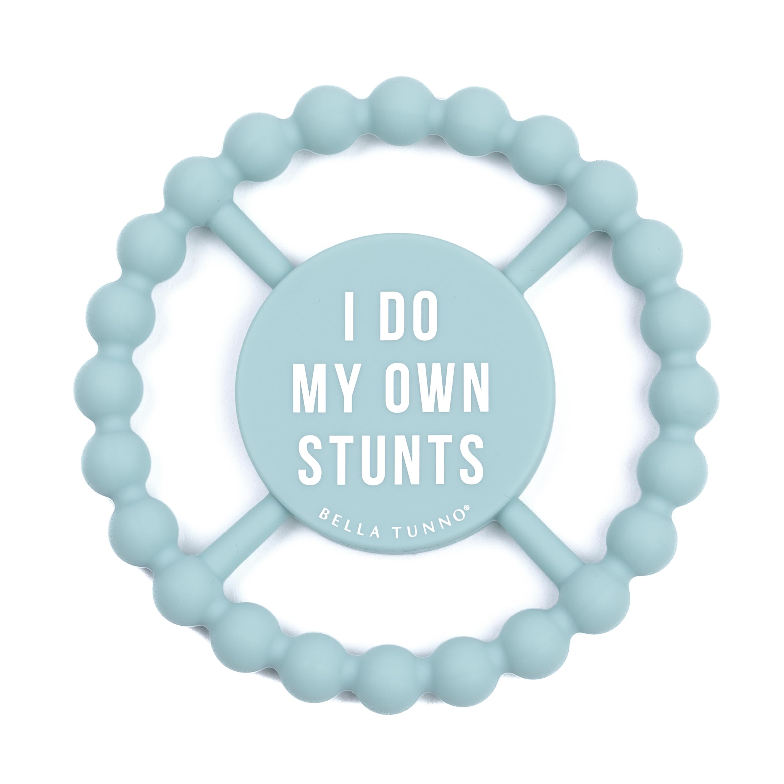 Bella TunnoHappy Teether – Soft & Easy Grip Baby Teether Toy, Silicone Teether Ring to Help Soothe Gums, Non-Toxic and BPA Free, I Do My Own Stunts