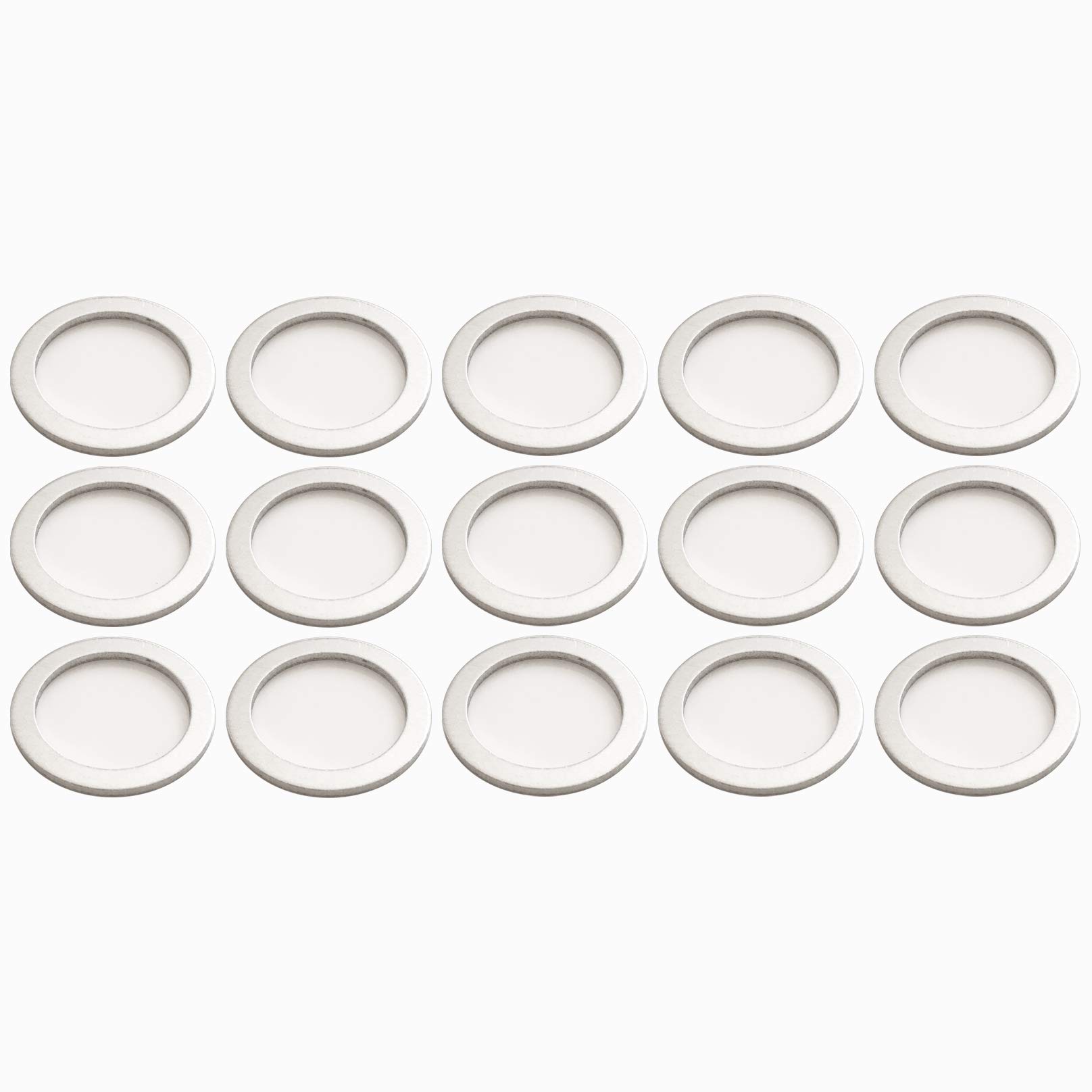 Prime Ave 18mm Crush Aluminum Oil Drain Plug Gasket Washers Compatible/Replacement For Porsche & Volvo ~Part# 900 123 106 30, 977751 (Pack of 15)