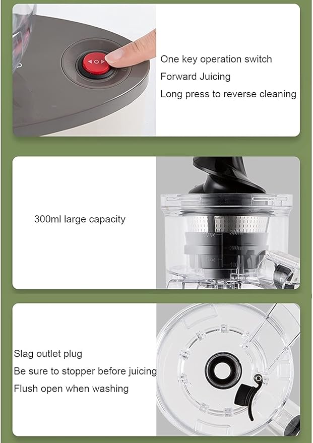 Extractor de Jugos Prensado Frío Boca Ancha 78mm Silencioso Capacidad 2L miniatura 6