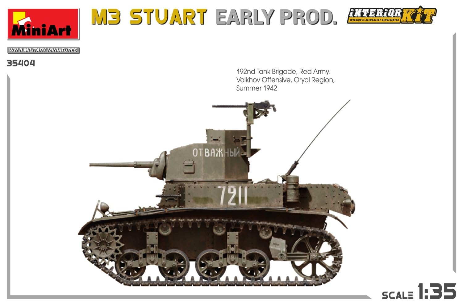 MiniArt 35404 1:35 M3 Stuart früfrühen Prod. Interior Kit – Reproducción fiel a modelo, construcción de modelos, kit de plástico, manualidades, afición, pegado, maqueta, montaje, sin barnizar