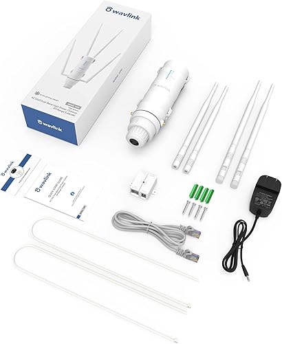 Miniatura 10 de WAVLINK AC1200 Extensor WiFi para exteriores de largo alcance, repetidor WiFi de doble banda, 2.4G y 5GHz, punto de acceso exterior resistente a la