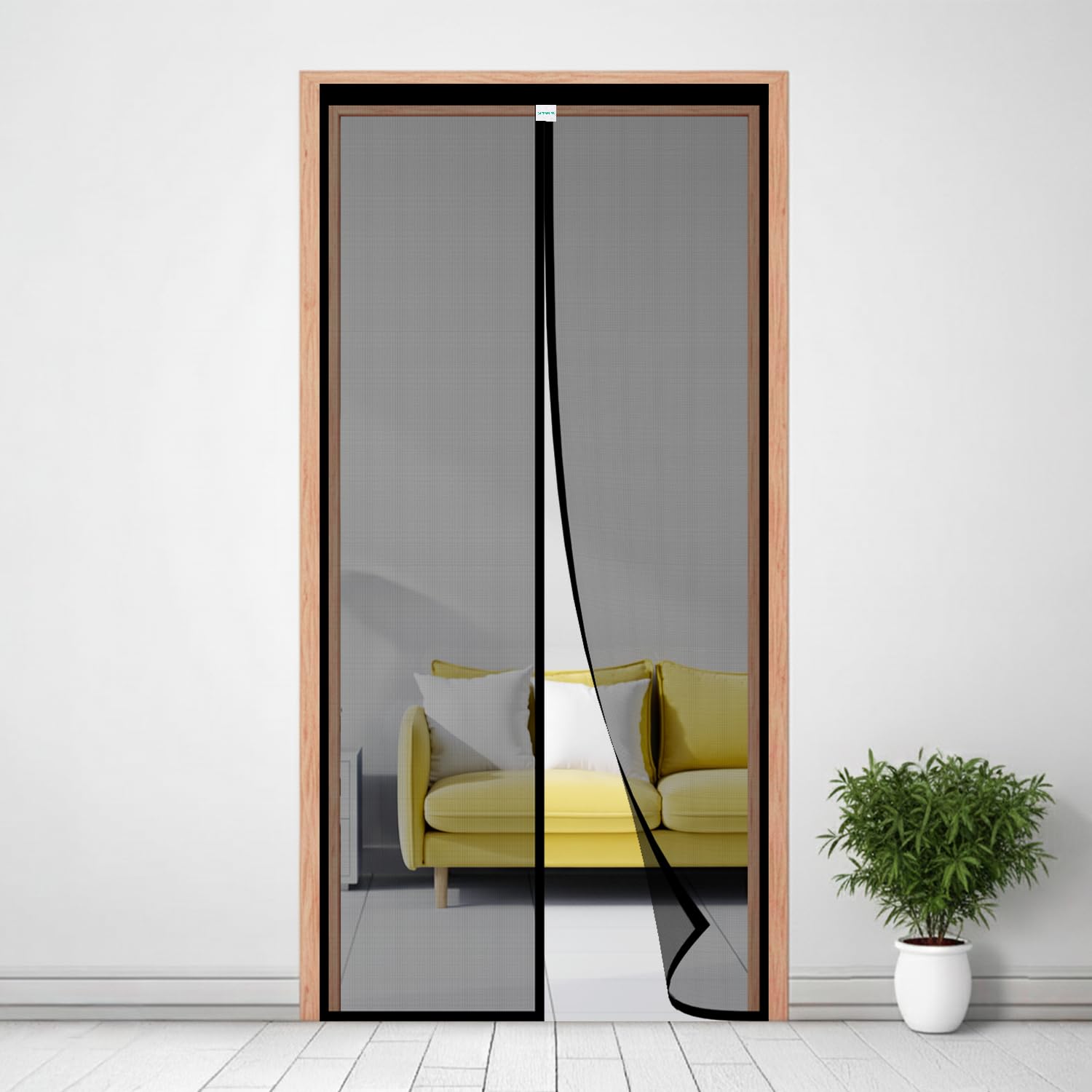 Customizable Magnetic Door Mosquito Net | 80 GSM Polyester Mesh | Single Opening | Washable | Easy DIY Installation | Regular Size | (Maximum Up to 140 cm Width x 240 cm Height) | Black-picture-10