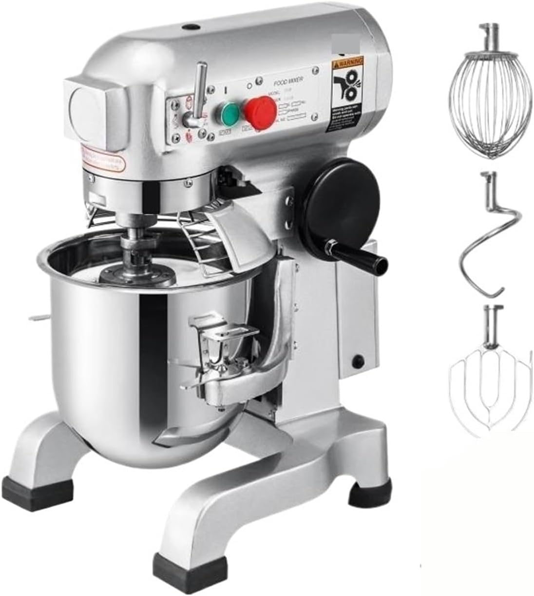 Macchina Impastatrice Elettrica Professionale, Acciaio Inossidabile con Gancio, Frusta e Frullatore, per Panificio, Ristorante, Pizzeria e Cucina Domestica, capacità Multiple (10L/15L/20L/30L),30L