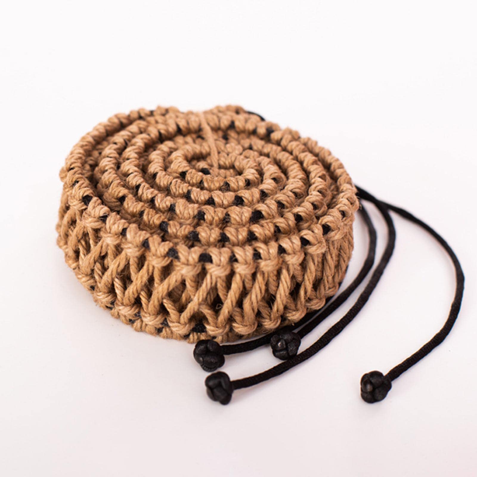 Cuerda envuelta en tambor de lengüeta de material acero, decoración de Hand Drum hecha, cuerda de ratán tejida, bolsa protectora de anillos de