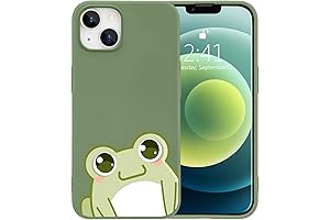 JOYLAND Cartoon Frog Phone Case for iPhone 13,Green Liquid Silicone Phone Case Funny Girly Case
