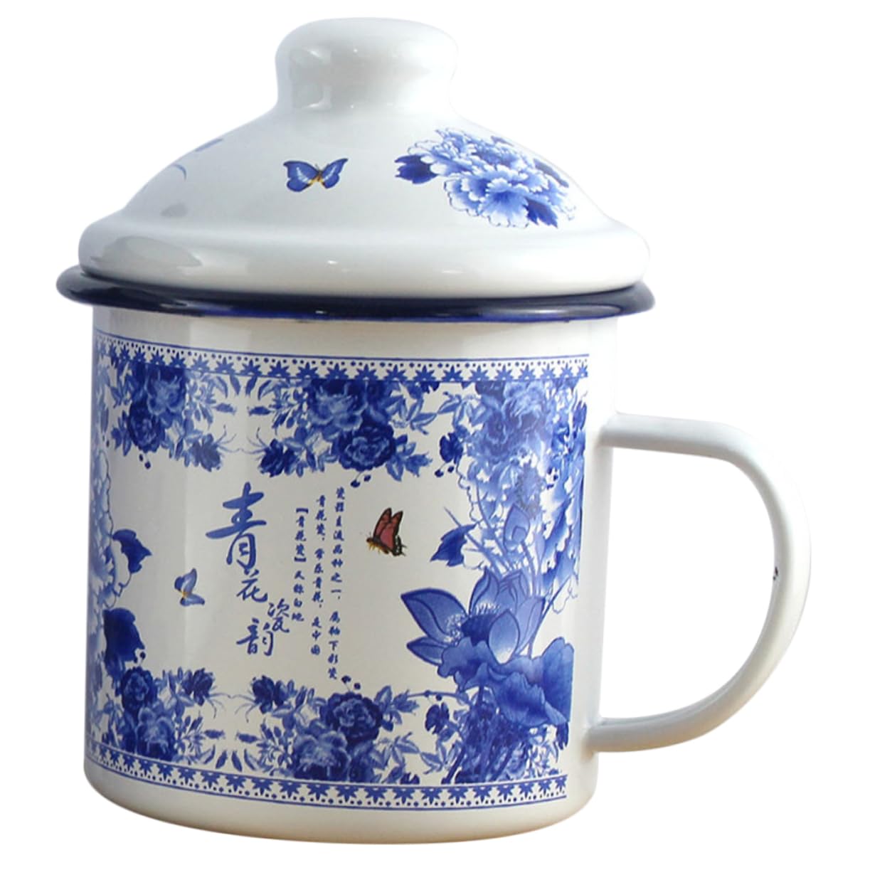 Taza de esmalte retro IMIKEYA de diseño vintage para uso diario en el hogar la cocina y oficina