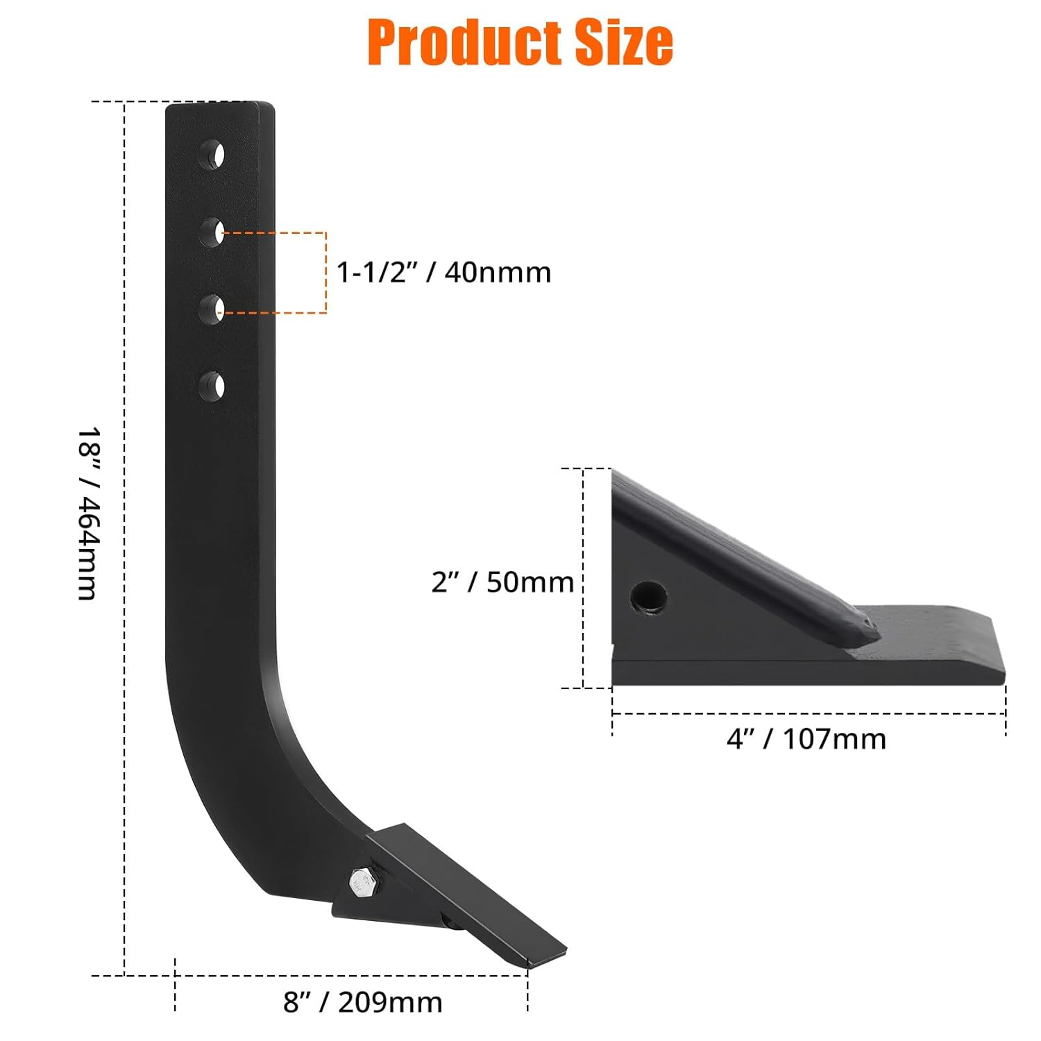 GARVEE Box Blade for Tractor, 18 in Ripper Shanks for Box Blade, Box Blade Shank with 4 Holes, Ripper Point/Scarifier Tooth for Box Blade Shank for Replacement, Digging, Plowing (5 Pieces)