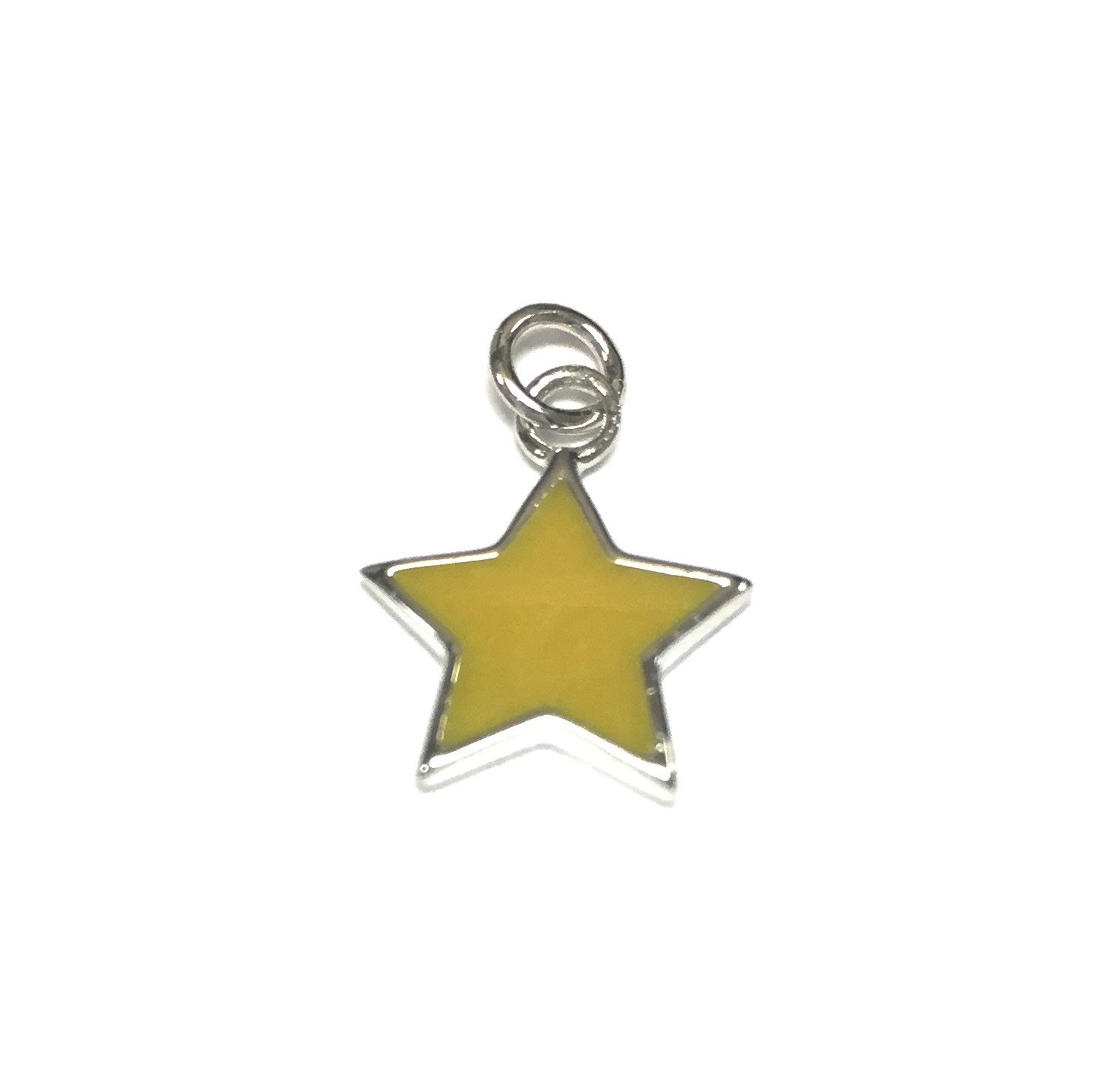 ServiceCharms Sterling Silver and Enamel Yellow Star Charm