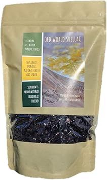 De-Waxed Garnet Shellac Flakes 1 lb. 16oz. | Deep ruby finish, dark wood specialist, enhances mahogany & walnut woods, aged cherry look, French polish, non-toxic