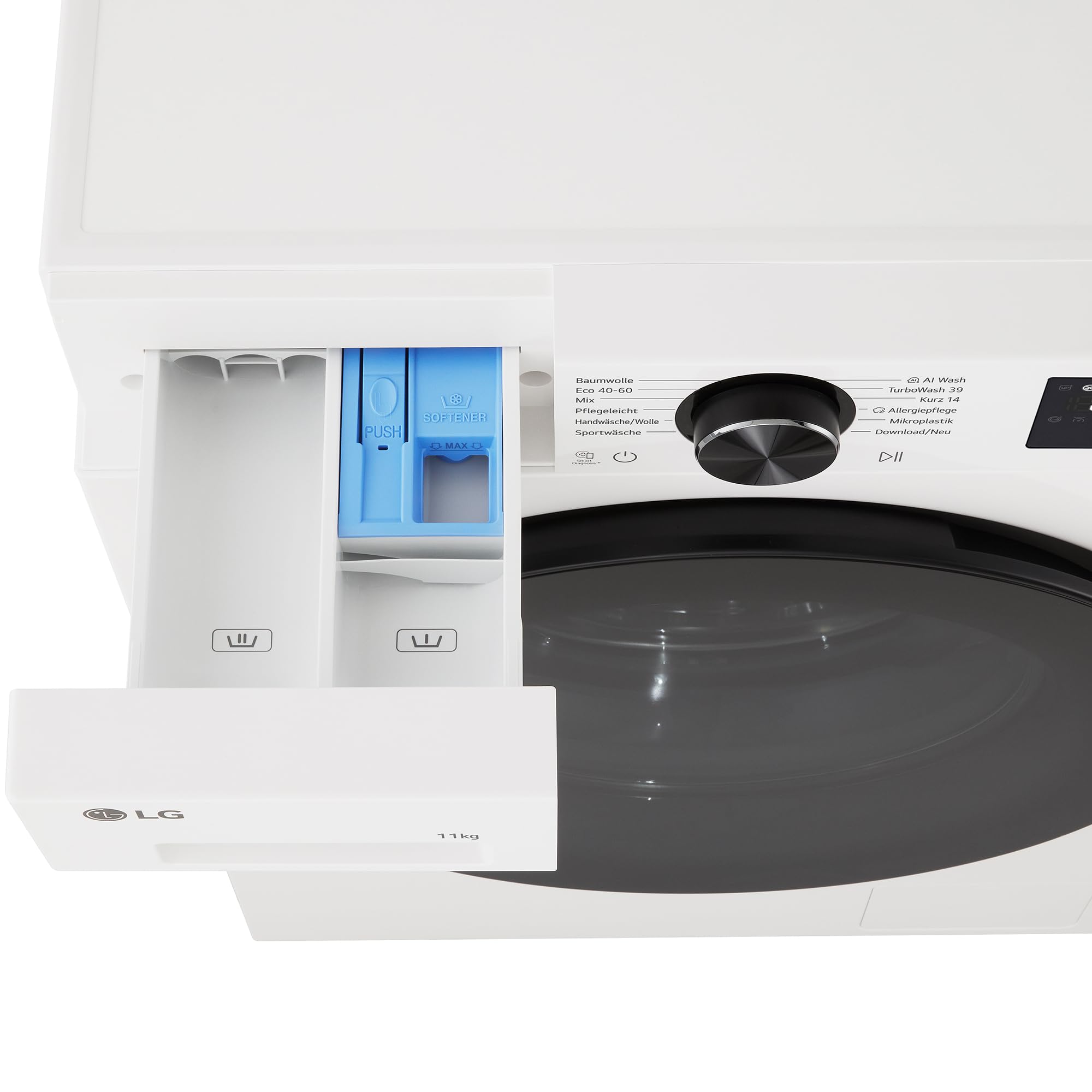 LG F4WX701Y Waschmaschine, 11 kg, AquaLock® Vollwasserschutz, AI Wash, TurboWash 360°, Inverter Direct Drive, weiß