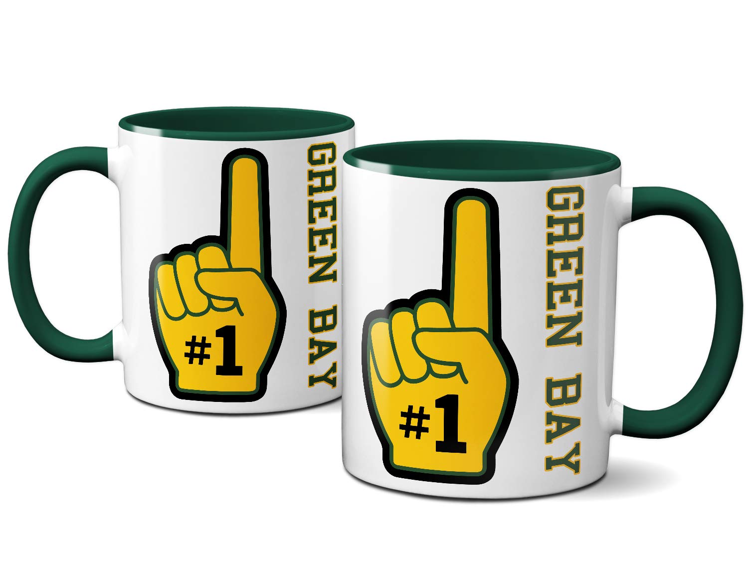 OM3® - Tazza in ceramica con scritta Green-Bay, 325 ml