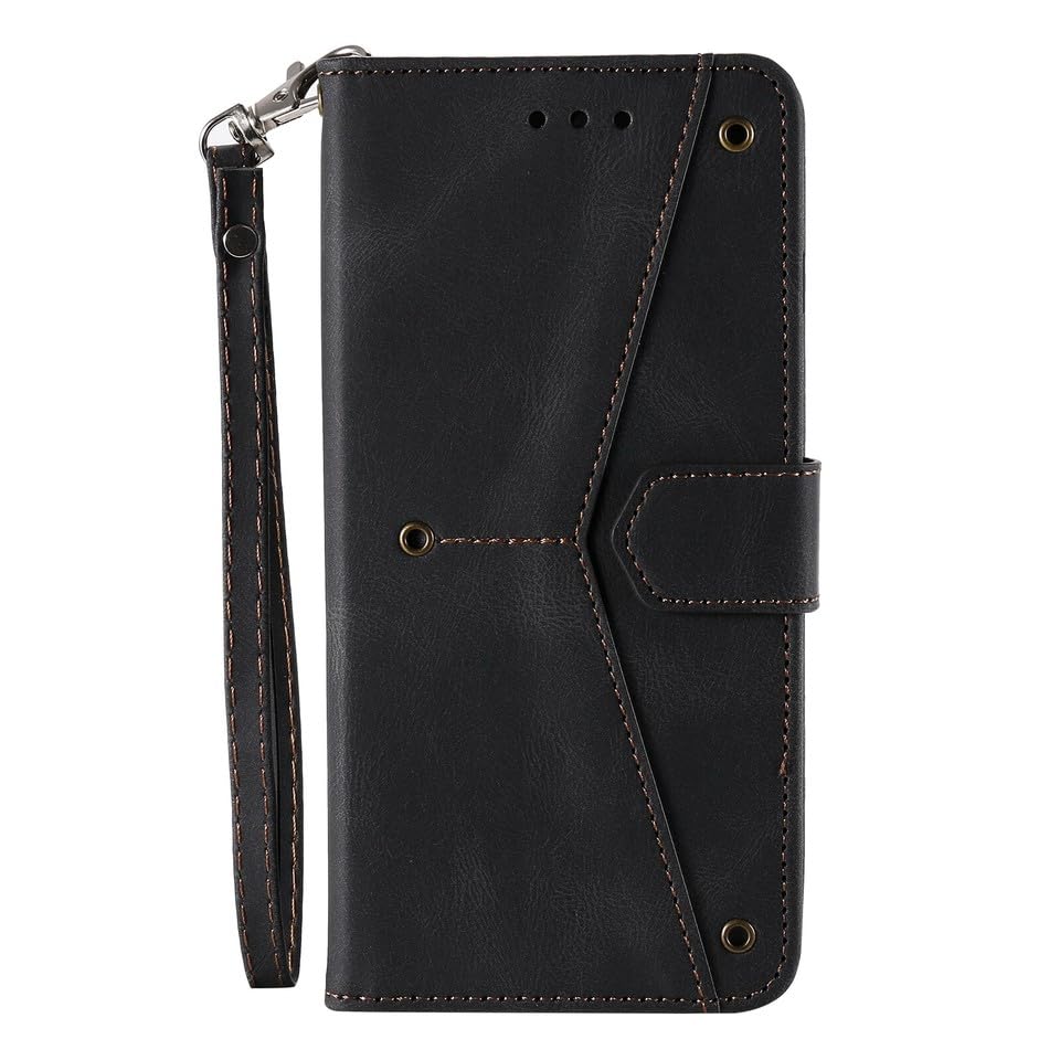 Housse iPhone 15 Pro Max en cuir noir pour organiser vos cartes au quotidien