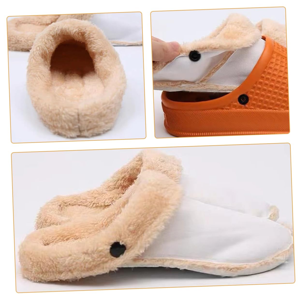 4pares Plantillas De Invierno Fluffy Inserciones Calientes y Desmontables Para Zuecos Aislantes y Cómodas Para Hombres y Mujeres Calzado De Invierno