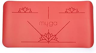 Myga Alignment Yoga Pad Mat – 5mm Thick Non-Slip Yoga & Pilates Cushioning Pad for Knee, Elbow & Hand Support – Black, Whi…