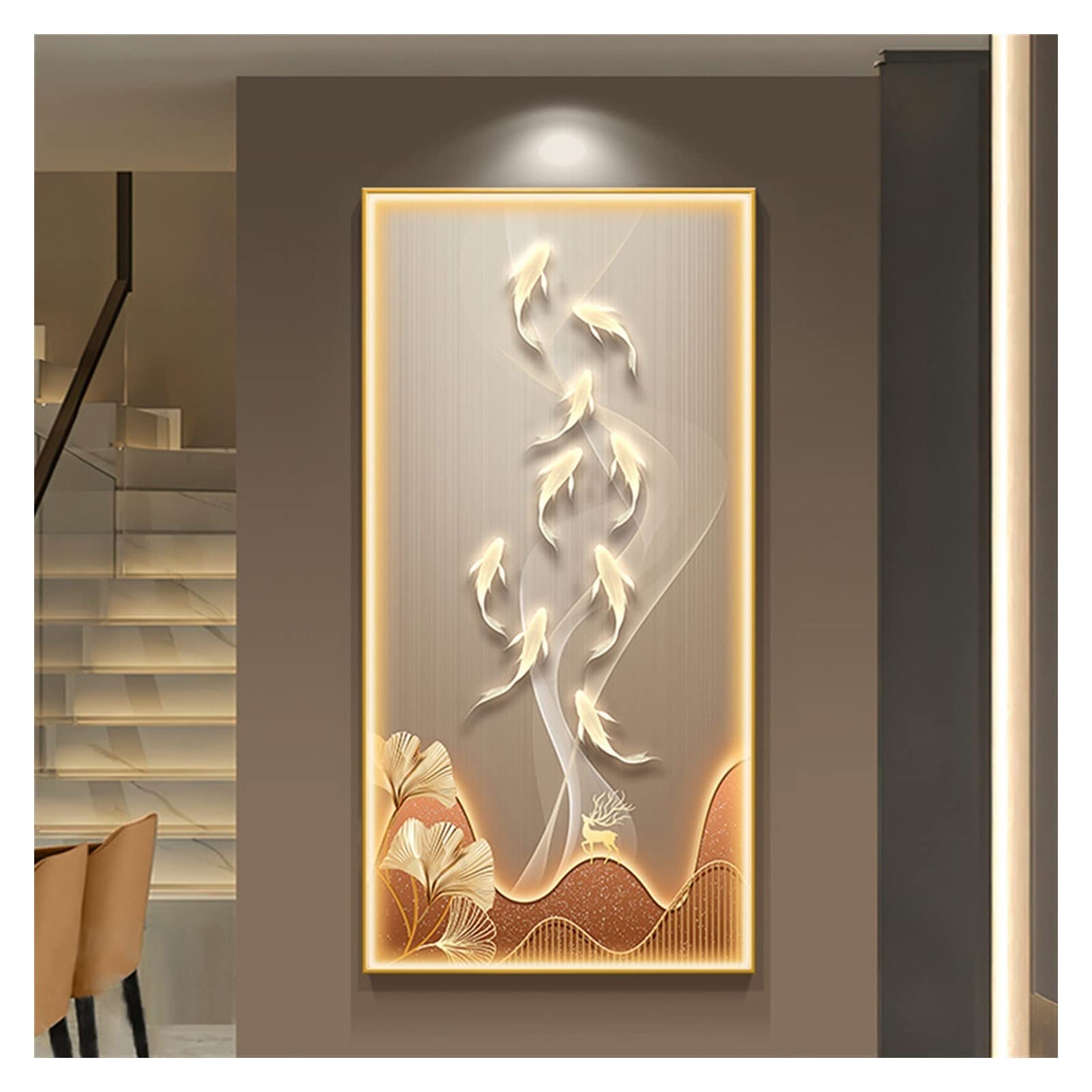 Amazon.co.jp: 装飾画 九魚図玄関装飾画ランプ絵画モダンなリビング