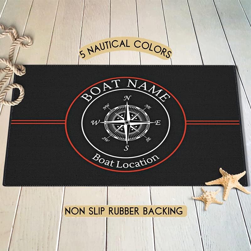 Miniatura 2 de Tapete antideslizante personalizado de bienvenida a bordo, tapetes de puerta de anclaje con nombre personalizado, regalo personalizado, alfombra de