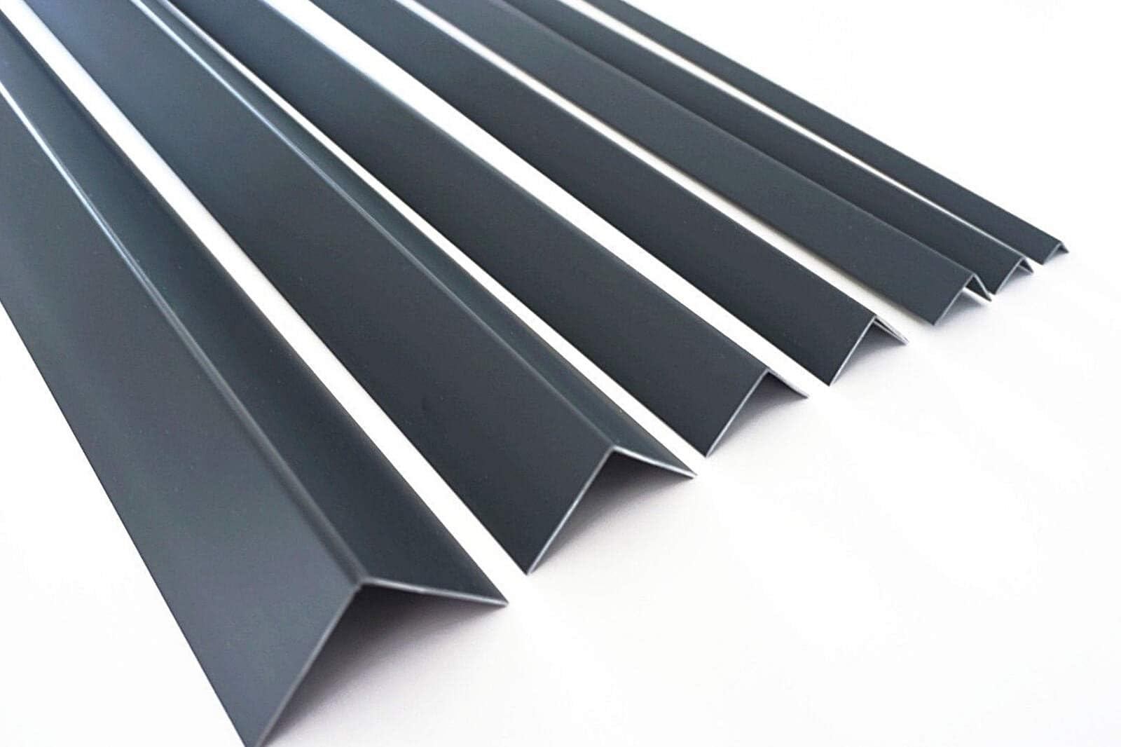 Cezar PVC Corner Angle Trim – Anthracite RAL 7016 – from 10 × 10 mm to 50 × 50 mm Impact-Resistant 1m (39.37 In) Length TMW Profiles (25mm x 25mm x 1M)