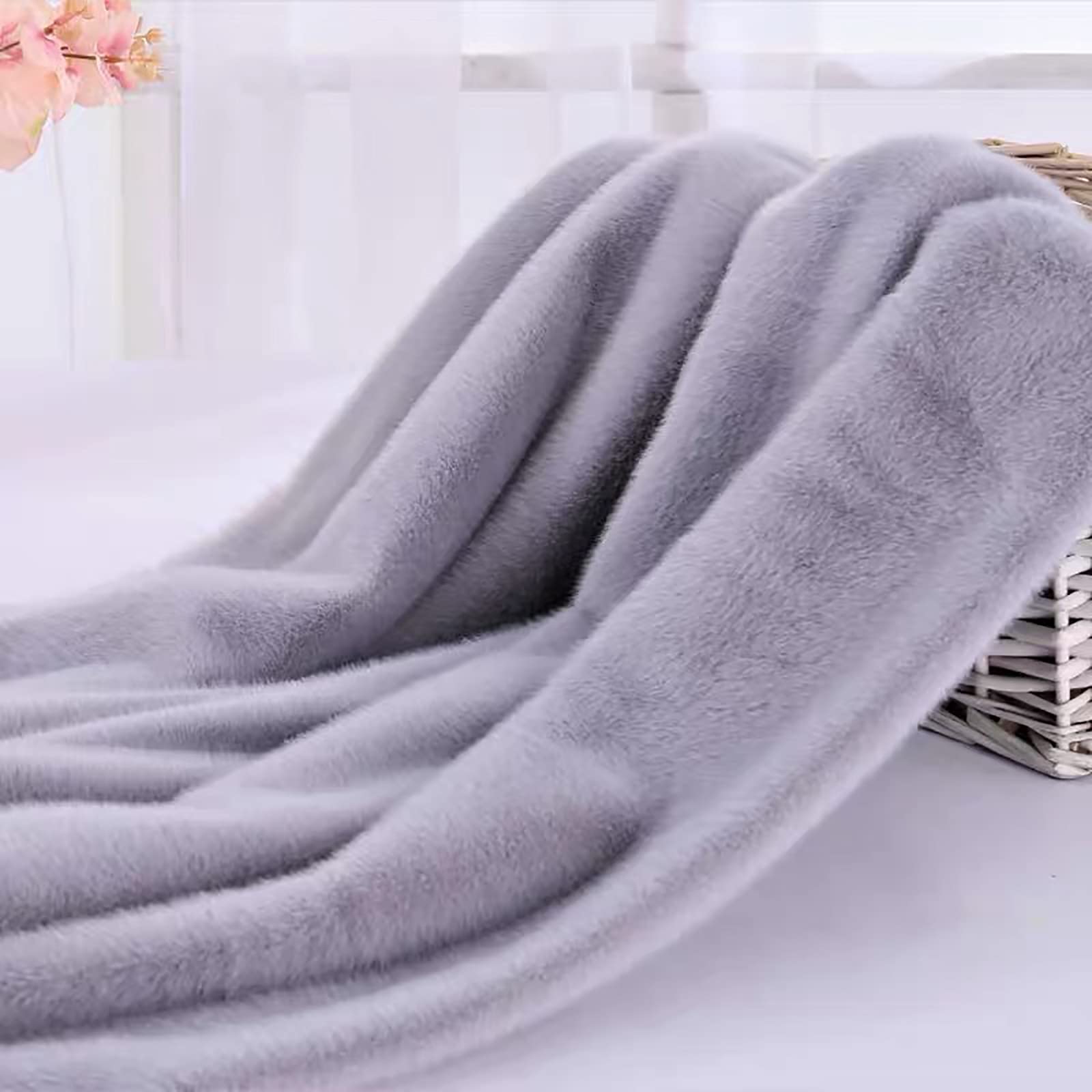 Szara krótka pluszowa tkanina sztuczne futro materiał patchwork pluszowa tkanina na tło rękodzieło szalik DIY szycie ręcznie robione lalki poduszka poduszki do siedzenia, 160 * 50 cm (rozmiar 1,6 m * 2 m)
