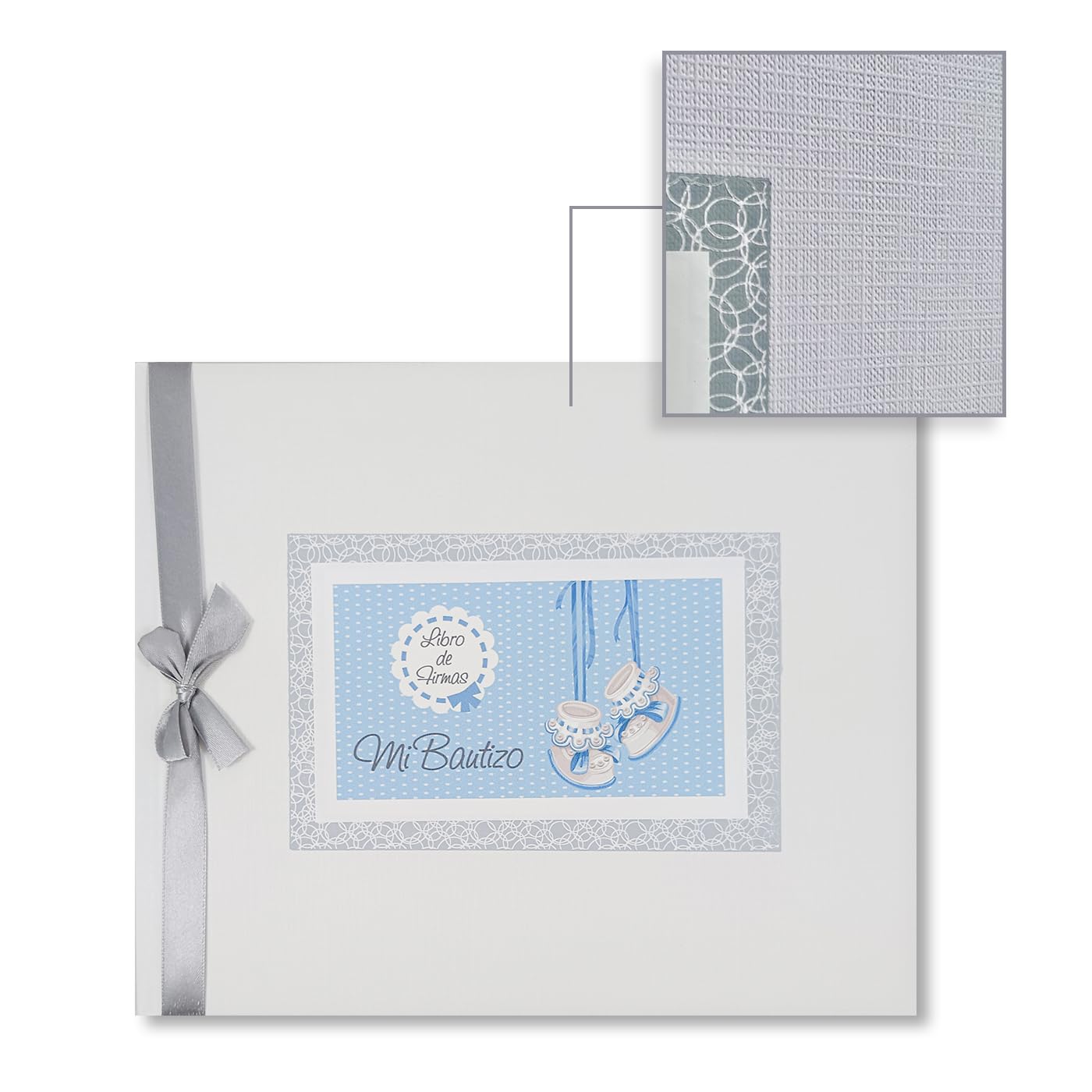 Libro de firmas bautizo bebé niño mas porta móviles con foto personalizable. Libro para recordar los momentos más bellos de un día especial y único