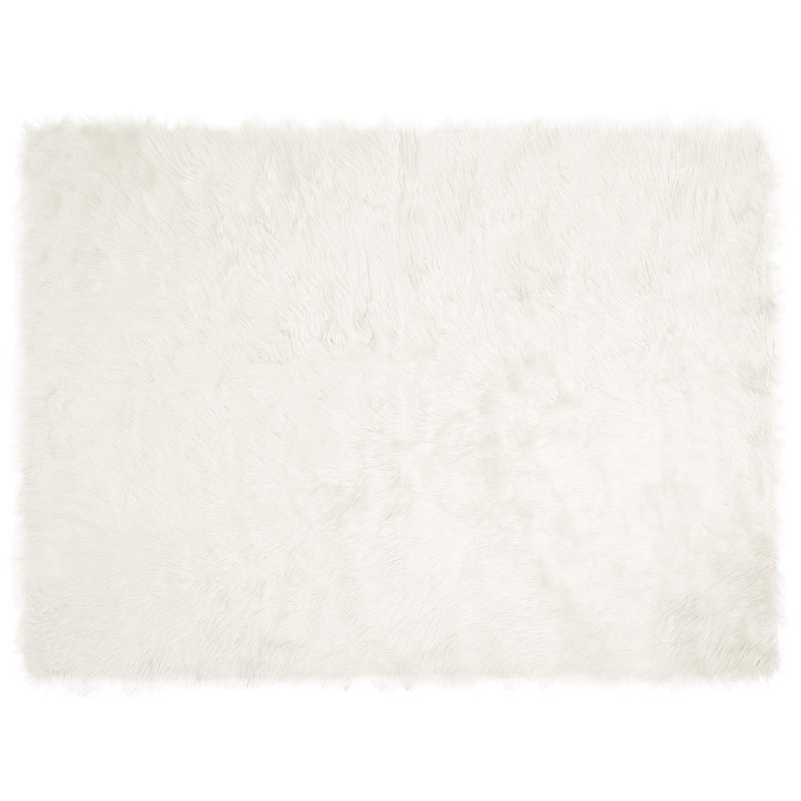 Kunstschaffell Teppich Tafalla Weiß 160x230 cm, 6 cm Florhöhe, Polyester modern und kuschelig, robuste Wohndeko for Living Room, Schlafzimmer & Flur