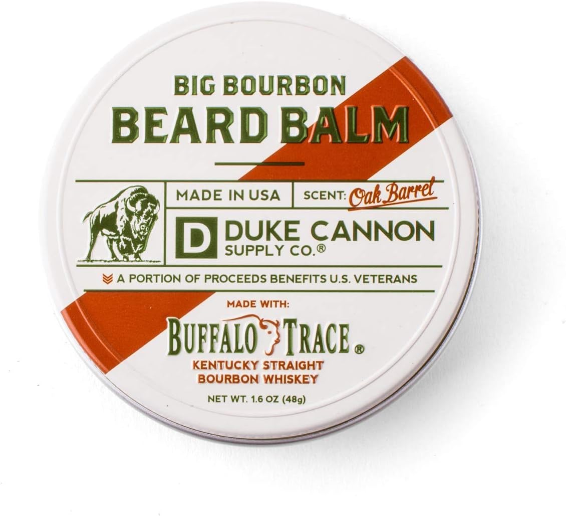 Duke Cannon Supply Co. Big Bourbon Beard Balm, 1.6oz - Oak Barrel Scent/Made with Natural and Organic Ingredients