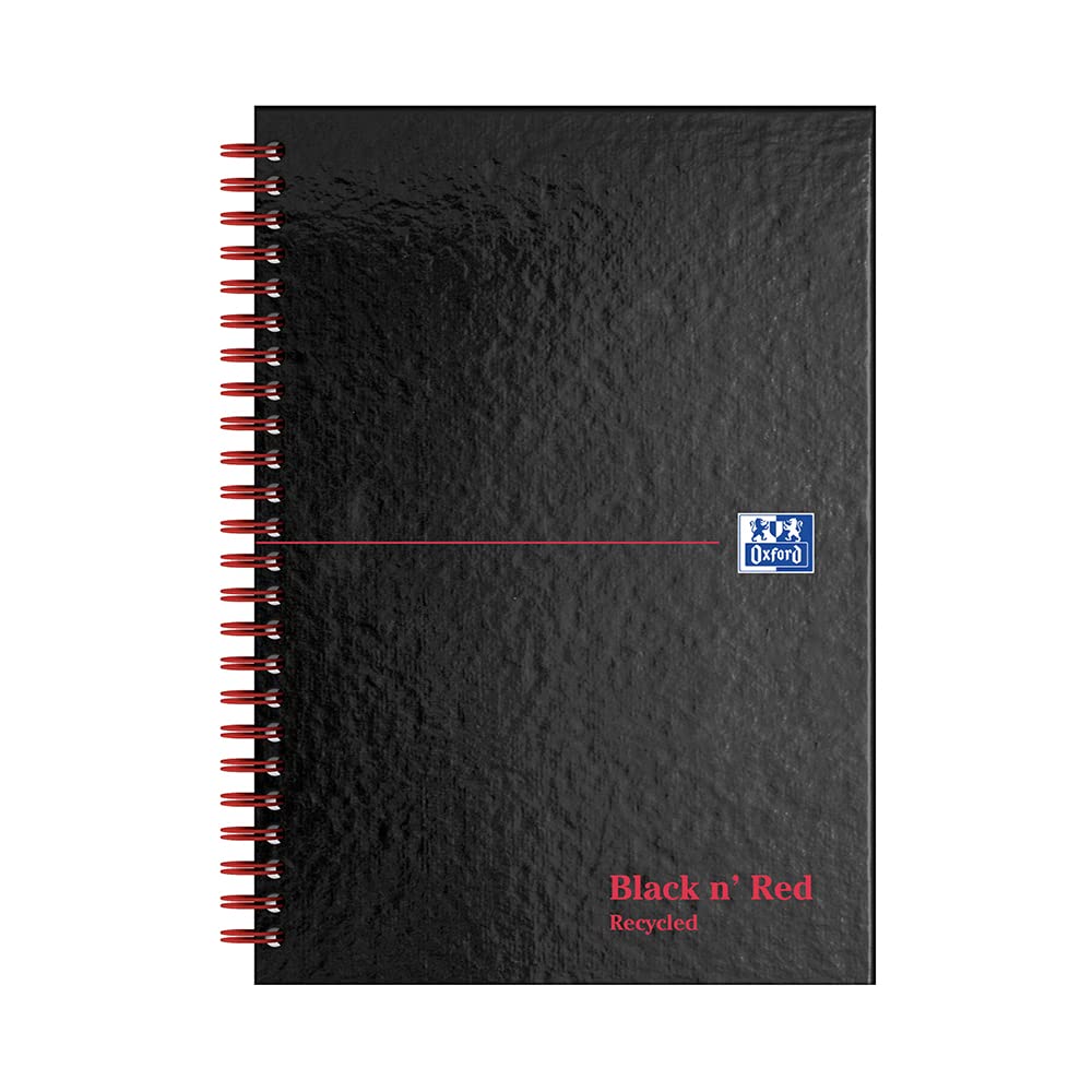 Black n' Red A5 Recycled Twinwire Hardback Notebook - Black/Red