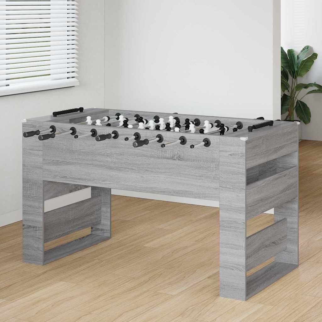 Mesa de futbolín con diseño de Sonoma gris 146,5 x 74 x 85 cm – Mesa de futbolín estable con asas ergonómicas para jugar en interiores