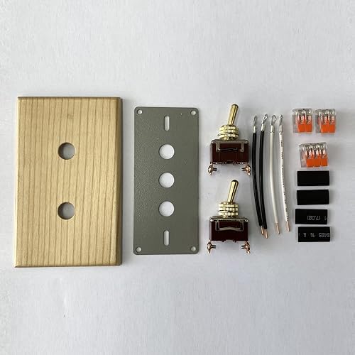 Miniatura 10 de Luz de pared retro US interruptor de palanca 15A 110V-250V con panel de pared de ceniza hecho a mano