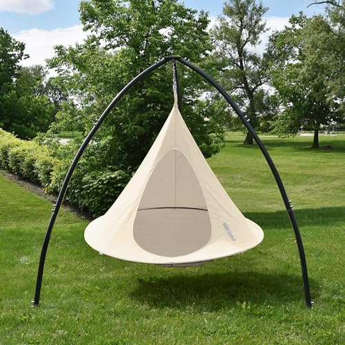 Image of Vivere All Weather Polyester and Cotton Double Hammock Cacoon, Natural White
