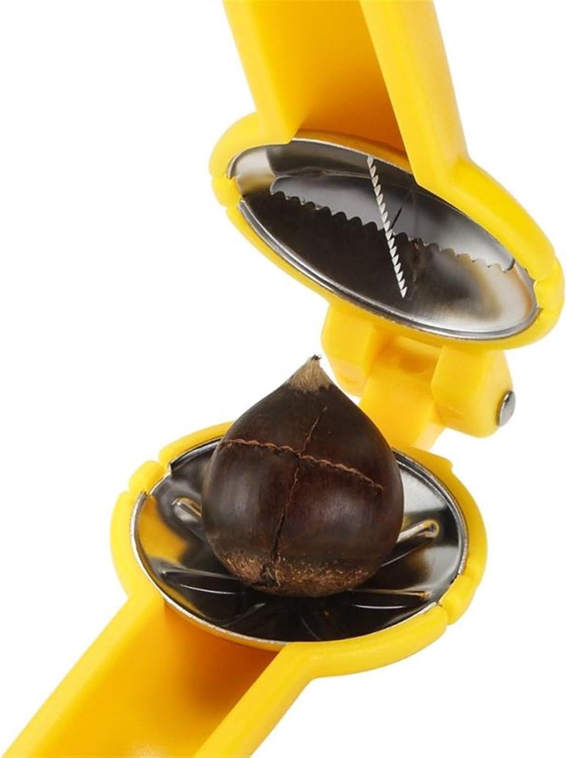 Nut Cracker Nut Cracker Chestnut 2 in 1 Multifunctional Fast Chestnut Clamp Walnut Tongs Chestnut Metal Nutcracker (Color : Black) (Pink)