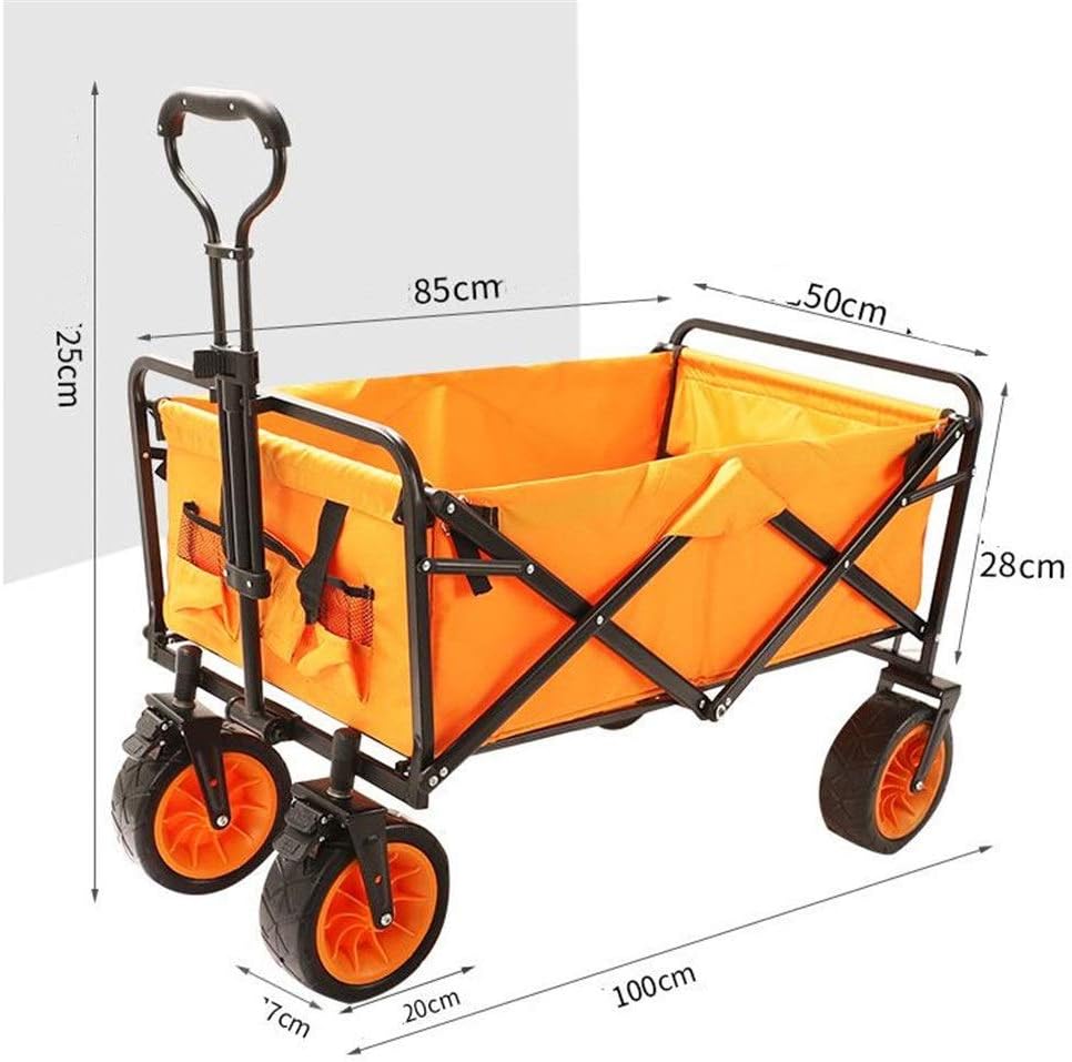 Garden Carts & Wagons Folding Portable Trolley Outdoor Shopping Cart 4 Wheel for Camping Garden Cart