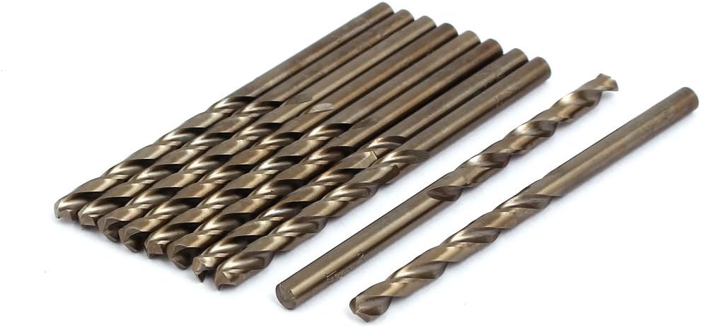 4.5mm Dia Tool Holder HSS M35 Straight Drill Hole Twist Drill Bits Drilling Tool Champagne 20pcs Model:51as240qo207