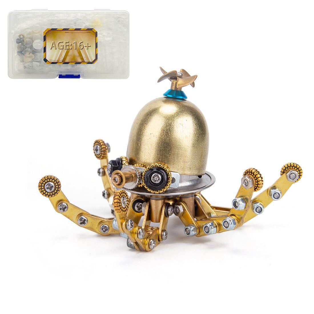 DIY Steampunk Metal Octopus Model Kit, 100+PCS 3D Marine Organism Assembly, Mechanical Ocean Desk Decor Collectible Gift for Adults