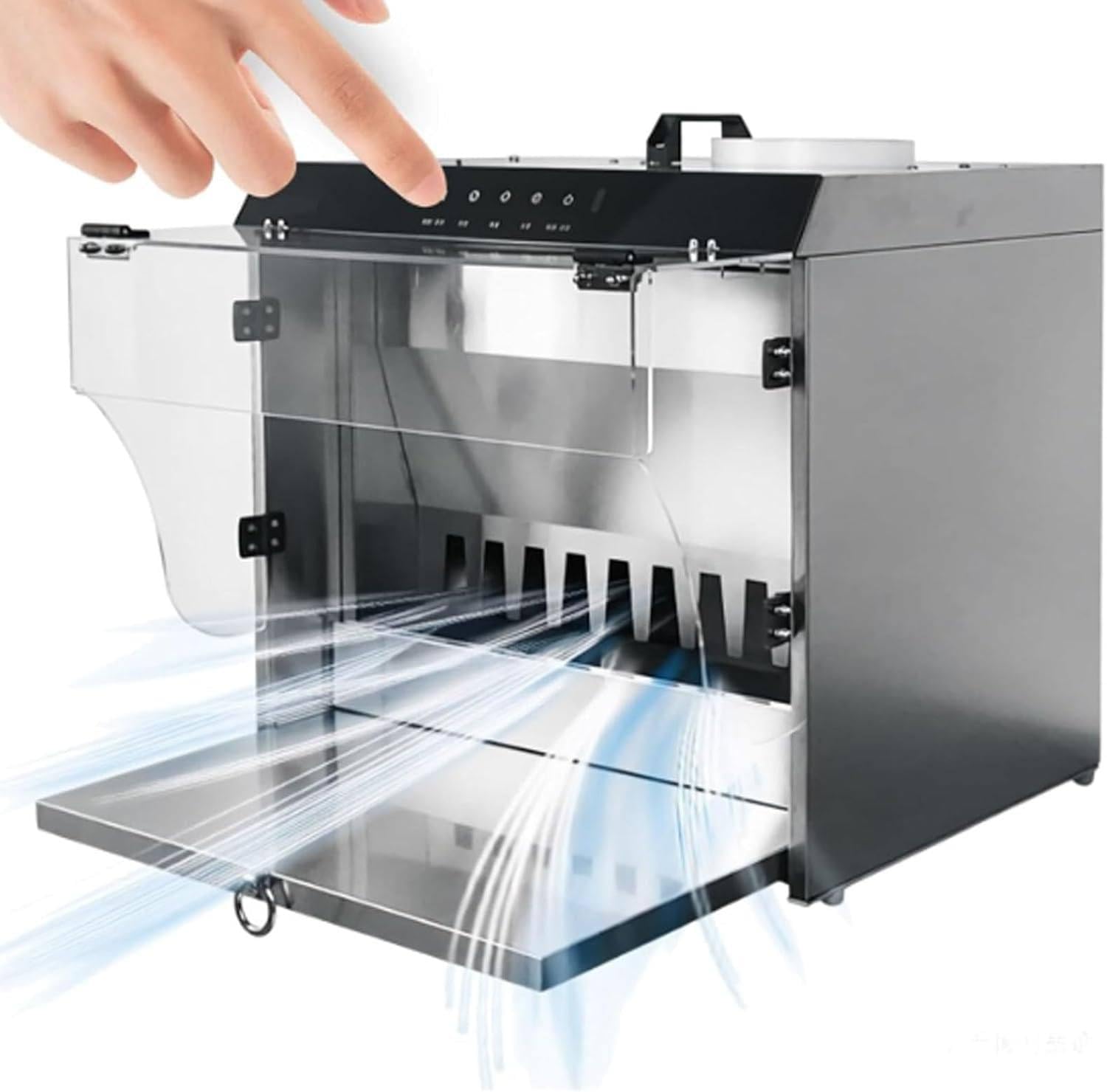 JozyJul Professional Airbrush Spray Booth 180W 2200L/H Water Curtain, Waterfall Paint Booth with Dual Filtration System, Auto-Sealing Door & 3 LED Lights 45x45x36cm