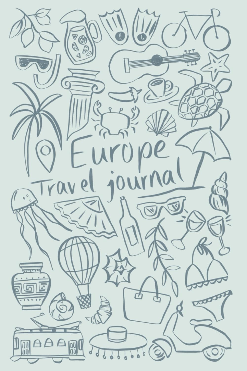 Europe Travel Journal: Small Blue Cover