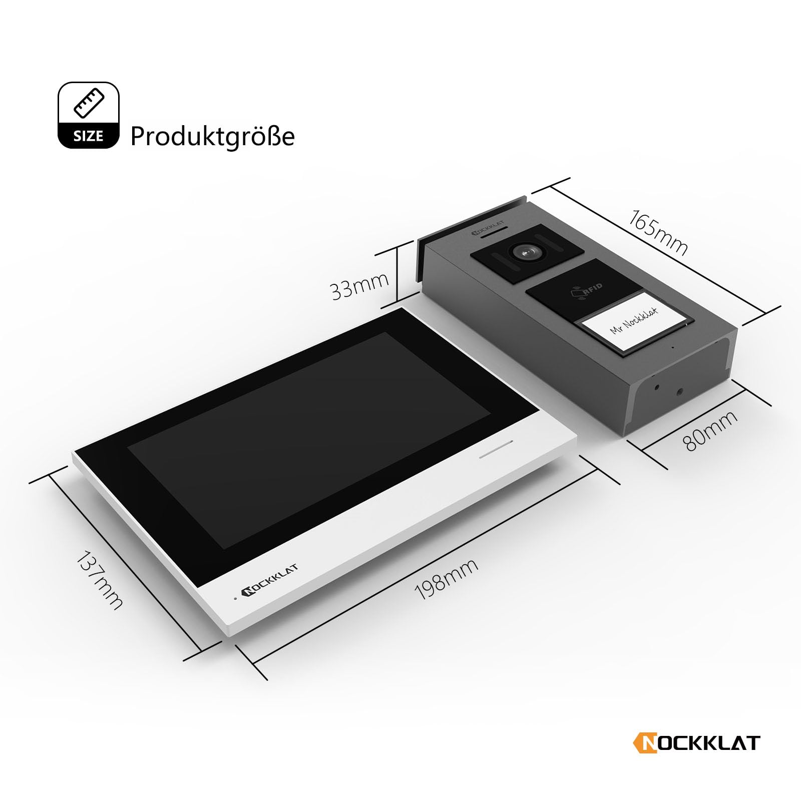 WLAN 2 draht Video-türsprechanlage mit Kamera IP65, 1080p HD, 7 Zoll Touchscreen, Entriegelung familienhaus per App/Swip karte, Bewegungserkennung,Nachtvision, lokale Wetterinformationen