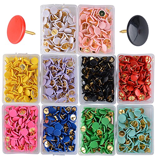 DEOMOR 1000 Stk 10*10mm Kunststoff Pinnadeln Pin Nadel Reißnägel Reißzwecken Karte Pins Nagel Stecknadeln Heftzweck Markierungsnadeln Pinnwand