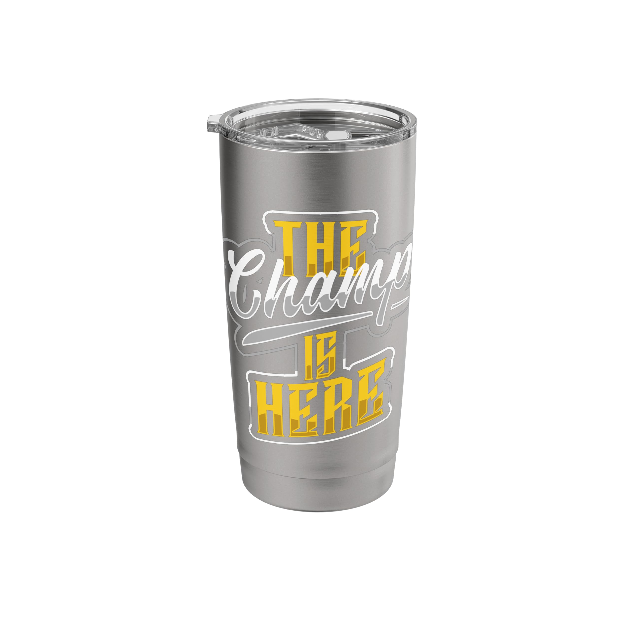 The Champ is Here American Football Sports Player Champion Stainless Steel Insulated Tumbler