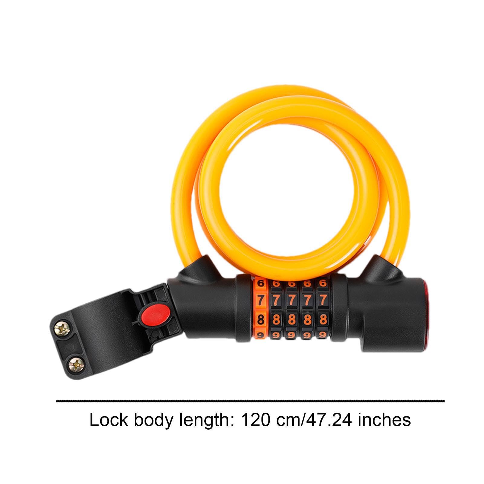 toptrek Lucchetto pieghevole per bicicletta e moto, lucchetto a combinazione, lunghezza 85 cm, con supporto, robusto lucchetto per bicicletta può sopportare fino a 1,5 tonnellate di forza di trazione