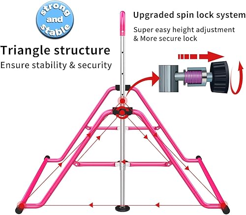 Miniatura 5 de Tepemccu - Barras horizontales extensibles de entrenamiento con altura ajustable para gimnasia infantil, travesaño infantil plegable